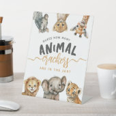 サファリ動物ワイルドワンモダンベビーシャワーゲーム 台座サイン (インサイチュ)