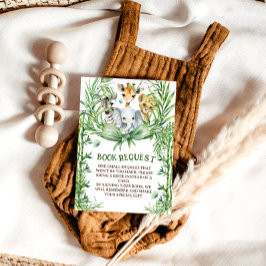 サファリ動物可愛いバウ赤ちゃんシャワーベビー エンクロージャーカード