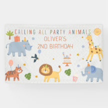 サファリ動物園の誕生日パーティーのための楽しいデザイン