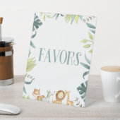 サファリ動物園の野生のジャングル動物パーティーがテーブルを引き立てる 台座サイン (インサイチュ)