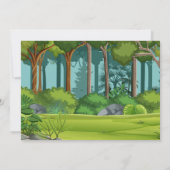 サファリ動物園の野生動物の誕生日 招待状 (裏面)