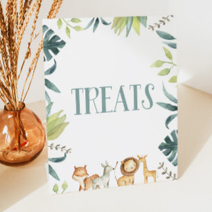 サファリ動物園ジャングル動物パーティーおやつりテーブル 台座サイン