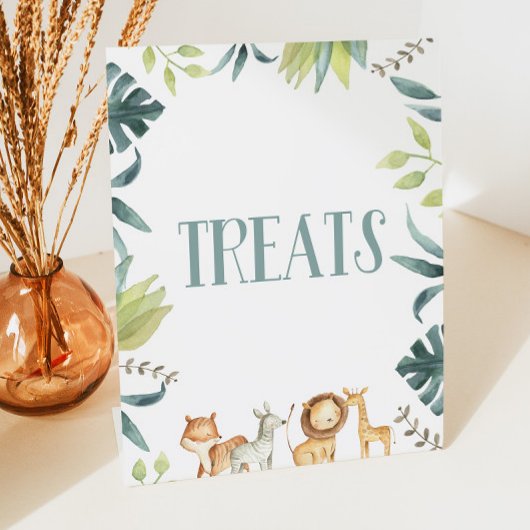 サファリ動物園ジャングル動物パーティーおやつりテーブル 台座サイン