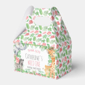 サファリ動物局所フローラ赤ちゃんシャワーありがとう フェイバーボックス (正面サイド)