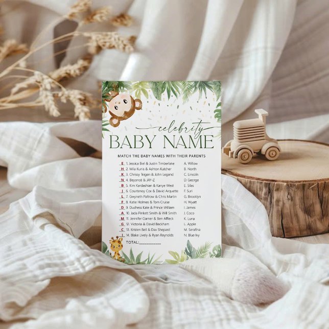サファリ動物有名人ベビー名ゲームカード (クリエイターアップロード済み)