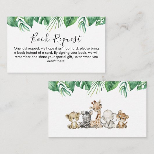 サファリ動物本のリクエストカード挿入 エンクロージャーカード (正面/裏面)