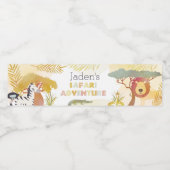 サファリ動物水彩誕生日パーティー ペットボトルラベル (シングルラベル)