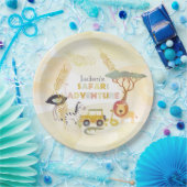 サファリ動物水彩誕生日パーティー ペーパープレート (パーティー)