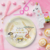 サファリ動物水彩誕生日パーティー ペーパープレート (パーティー)