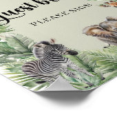 サファリ動物熱帯緑のゲストブックサイン ポスター (角)