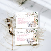 サファリ動物熱帯花ブックベビーシャワー エンクロージャーカード