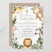 サファリ動物確認招待状 招待状 (正面/裏面)