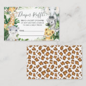 サファリ動物緑の赤ちゃんシャワーおむつラッフル 名刺 (正面/裏面)