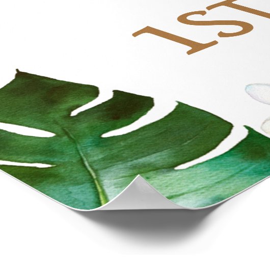 サファリ動物誕生日ウェルカムサイン ポスター (角)