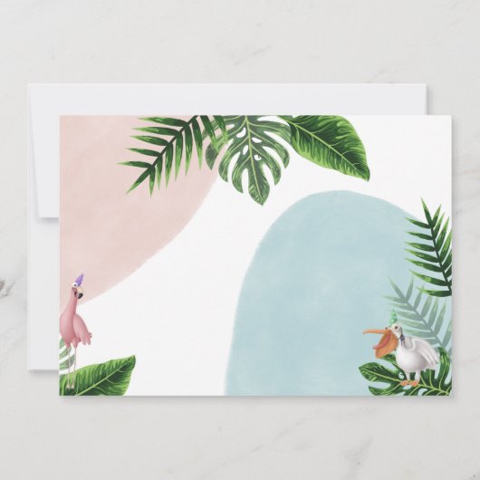 サファリ動物誕生日招待状付き写真 招待状 (裏面)