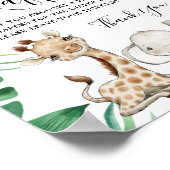 サファリ動物赤ちゃんシャワーおむつラッフルサイン ポスター (角)