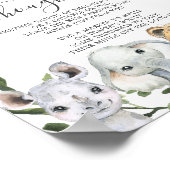 サファリ動物赤ちゃんシャワーおむつ思考サイン ポスター (角)