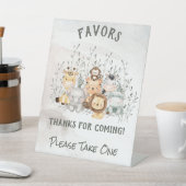 サファリ動物赤ちゃんシャワーの好意ペデスタルサイン 台座サイン (インサイチュ)