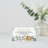 サファリ動物赤ちゃんシャワーベビー用ブック エンクロージャーカード (スタンド正面)