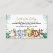 サファリ動物赤ちゃんシャワーベビー用ブック エンクロージャーカード (正面)