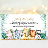 サファリ動物赤ちゃんシャワーベビー用ブック エンクロージャーカード