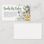 サファリ動物赤ちゃんシャワーベビー エンクロージャーカード (正面/裏面)