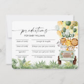 サファリ動物赤ちゃんシャワー予測カード 招待状 (正面)