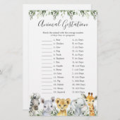 サファリ動物赤ちゃんシャワー動物の妊娠ゲーム (正面/裏面)