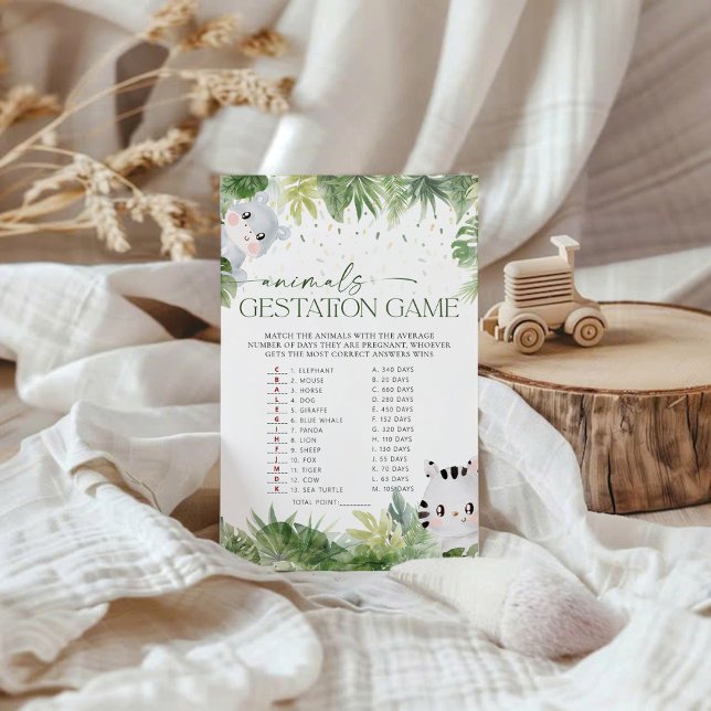 サファリ動物赤ちゃんシャワー動物ゲステーションゲーム (クリエイターアップロード済み)