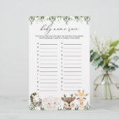 サファリ動物赤ちゃんシャワー名レースゲーム (スタンド正面)