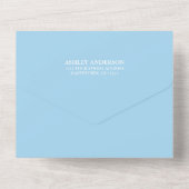 サファリ動物青い金ゴールド赤ちゃんシャワーと本 オールインワン招待状 (裏面)