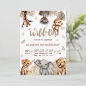 サファリ動物1歳の誕生日  招待状 (スタンド正面)