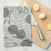 サファリ動物1 キッチンタオル (四つ折り)