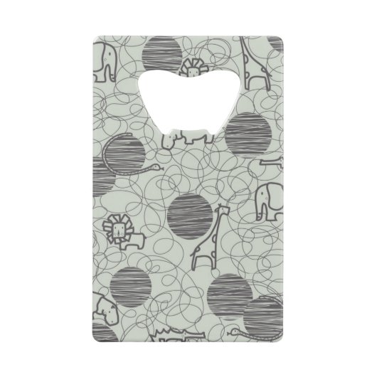 サファリ動物1 クレジットカード栓抜き (正面)