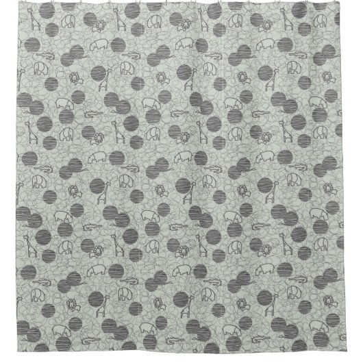 サファリ動物1 シャワーカーテン (正面)