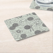 サファリ動物1 スクエアペーパーコースター (アングル)