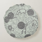 サファリ動物1 ラウンドクッション (裏面)