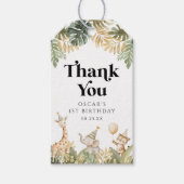 サファリ動物1st誕生日メッセージカードサンキューボーイ ギフトタグ (正面)