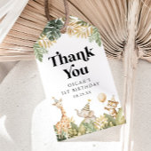 サファリ動物1st誕生日メッセージカードサンキューボーイ ギフトタグ