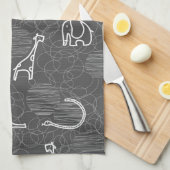 サファリ動物5 キッチンタオル (四つ折り)