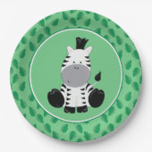 サファリ動物|のベビーのシマウマ ペーパープレート (正面)