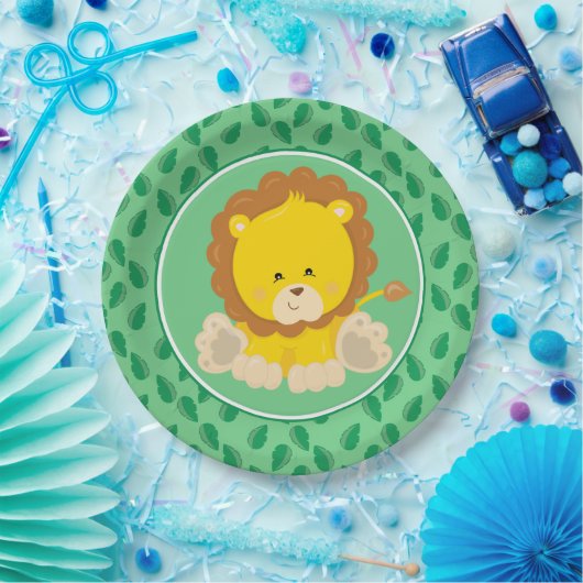 サファリ動物|のベビーのライオン ペーパープレート (パーティー)