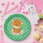 サファリ動物|のベビートラ ペーパープレート (パーティー)