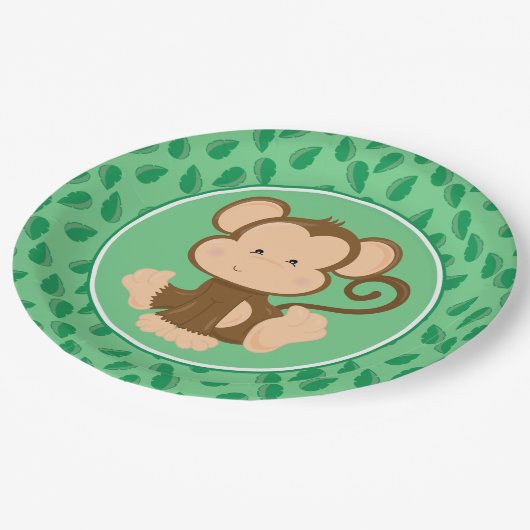 サファリ動物|のベビー猿 ペーパープレート (アングル)