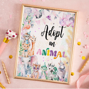 サファリ動物 アニマルを救おう バースデー ポスター