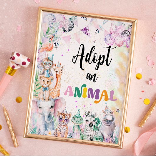 サファリ動物 アニマルを救おう バースデー ポスター