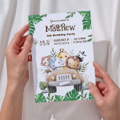 サファリ動物 | ジャングル動物の誕生日パーティー 招待状