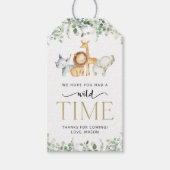 サファリ動物,ジャングル,ワイルドワン,最初の誕生日 ギフトタグ (正面)