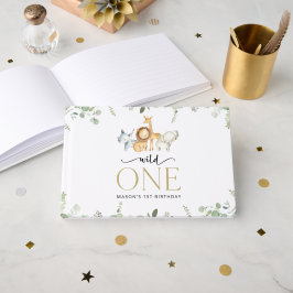 サファリ動物,ジャングル,ワイルドワン,最初の誕生日 ゲストブック