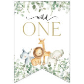 サファリ動物,ジャングル,ワイルドワン,最初の誕生日 バンティングフラッグ (第1の旗)